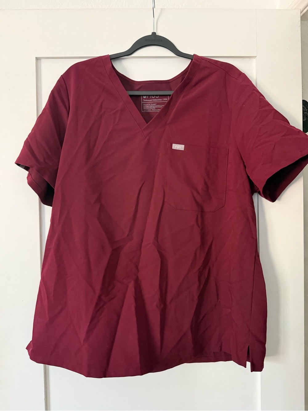 FIGS Women’s Maroon V-Neck Scrub Top